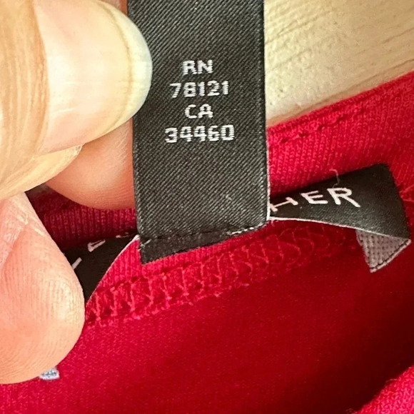 Eileen Fisher  Red Dress Viscose Spandex Scoop Neck Long Sleeve slip on size L - Picture 10 of 12